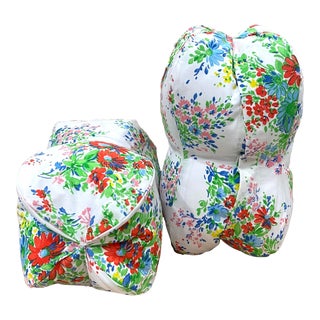 D Porthault Les Fluers Dumbell Pillows - a Pair W" Inserts For Sale