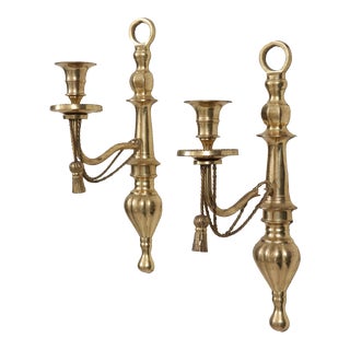 Regency Style Brass Sconces - a Pair For Sale