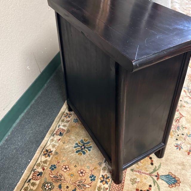 Chinese Lacquered Nightstand For Sale - Image 9 of 12