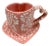 Heart-Shaped Pink Glazed Taza De Barro Clay Cup and Saucer (10 Oz) – Handmade in Mexico For Sale