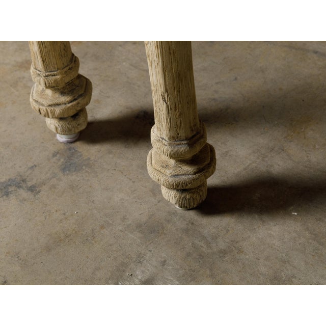Early 20th Century Set of Four Gothic Revival English Bleached Oak Dining Chairs with Arched Backs For Sale - Image 11 of 12