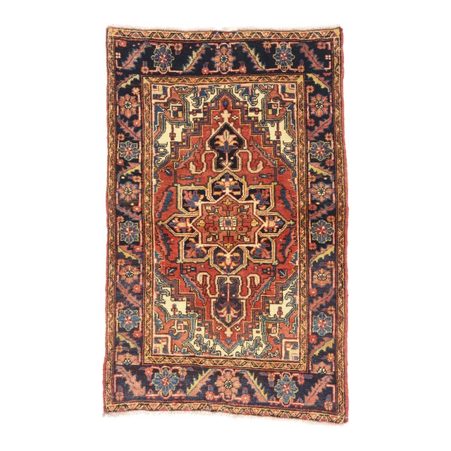 Vintage Persian Heriz Rug, 02'08 X 04'04 For Sale