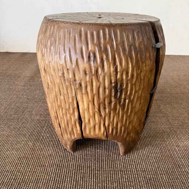 Contemporary Reclaimed Walnut Side Table or Stump 18" For Sale - Image 3 of 8