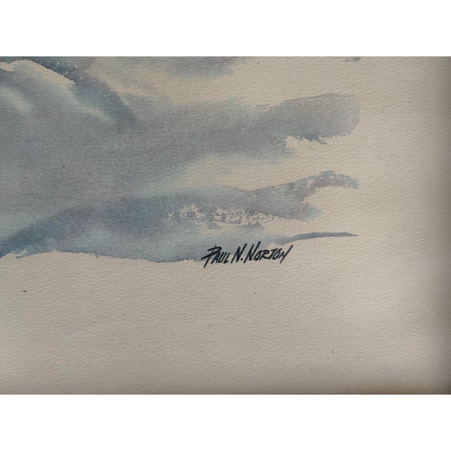 Vintage Watercolor Print of the Hubbell Mansion (Terrace Hill) by Paul N. Norton, Winter Architectural Scene For Sale - Image 4 of 8