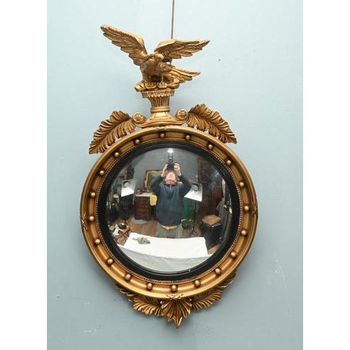 Regency Revival Gilt and Glass Eagle Mirror For Sale - Image 6 of 7