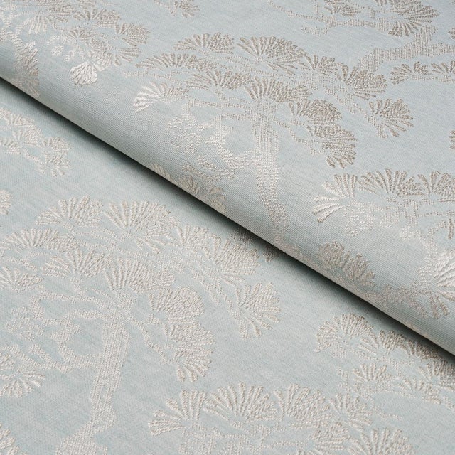 Schumacher Sample - Schumacher Hinata Fabric In Sky For Sale - Image 4 of 5
