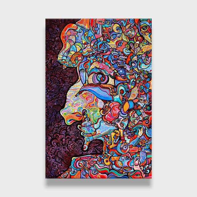 This is a one of a kind original cubist painting by San Diego artist, Alexander Arshansky. Its dimensions are 24" x 36" x...