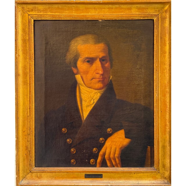 Unknown. Depicting a Gentleman in Pose, 1800s, Oil on Canvas For Sale - Image 6 of 6