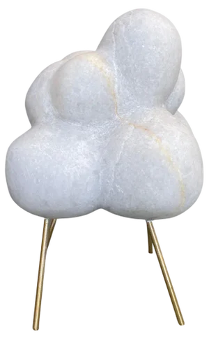 Cloud with Bronze Sticks Marble Sculpture by Tom Von Kaenel