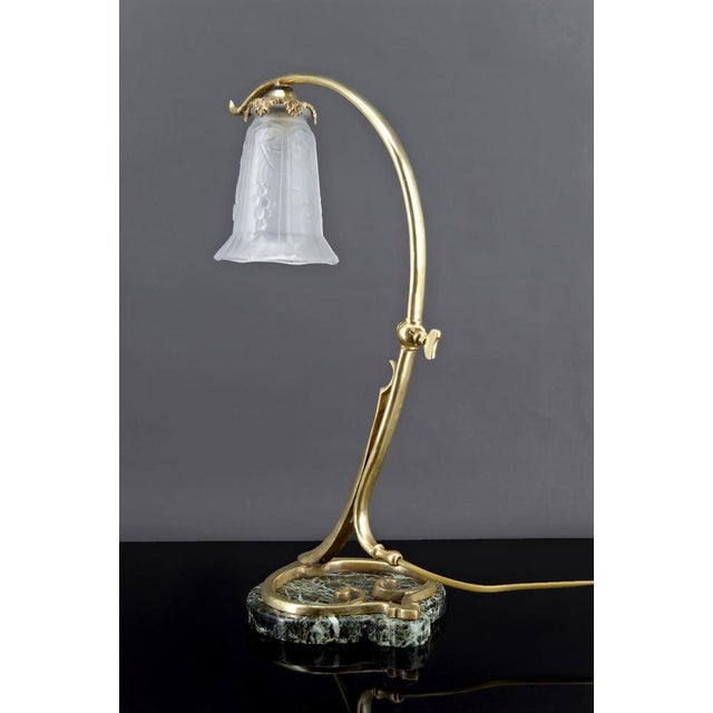 Art Nouveau Desk Lamp in Bronze and Marble, France, 1890s For Sale - Image 6 of 18