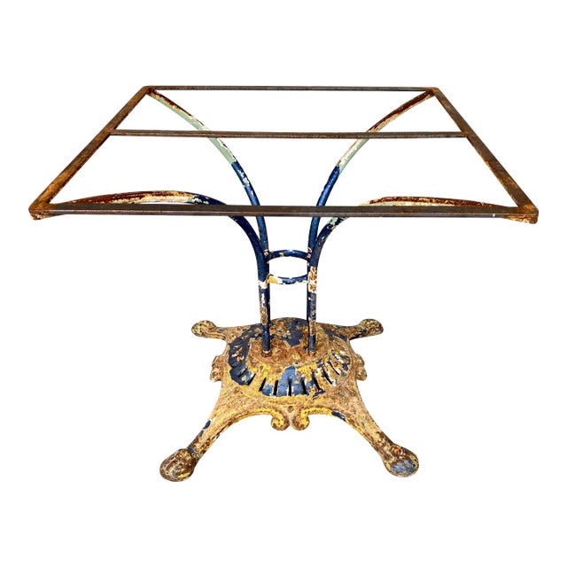 Antique French Iron Table Base Distressed For Sale