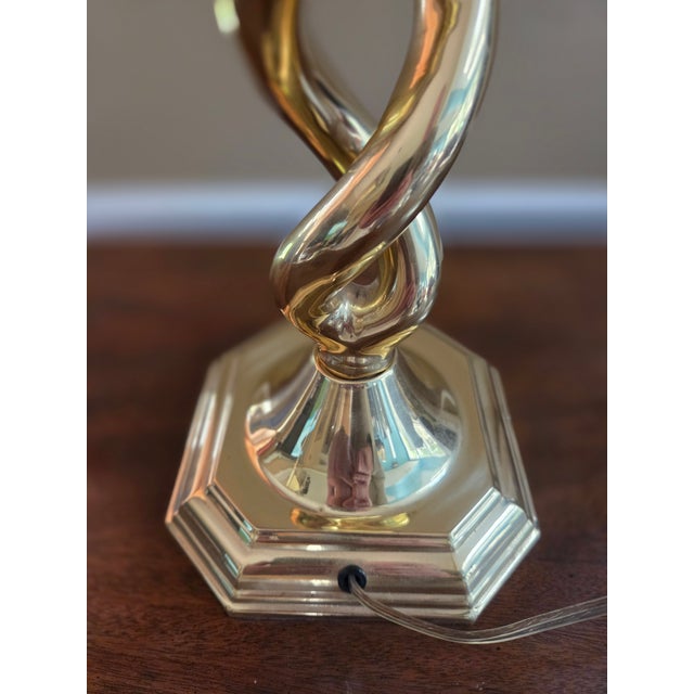 Late 20th Century Vintage Solid Brass Barley Twist Lamps For Sale - Image 5 of 9