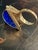 Retro Versace Lapis Lazuli Domed Ring With Medusa Logo and Greek Key Detail, Size 8 For Sale - Image 13 of 17