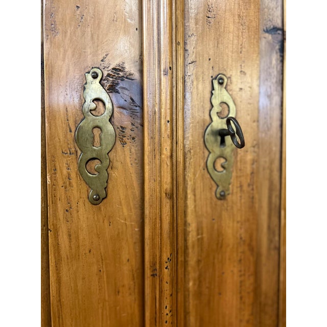 Rustic Three-Piece Waxed Solid Pine Armoire For Sale - Image 14 of 18