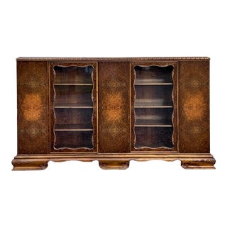 Monumental Burl Munch Mobel German Bookcase For Sale