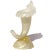 Mid 20th Century Vintage Seguso Murano 1950s Gold Flecks Opal White Italian Art Glass Sculptural Cornucopia Flower Vase For Sale - Image 5 of 9