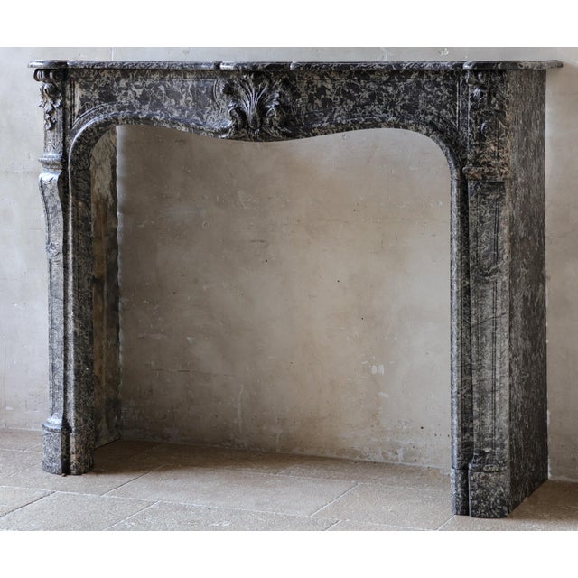 Large Antique Dutch Fireplace Mantel in St. Anne Marble For Sale - Image 6 of 13