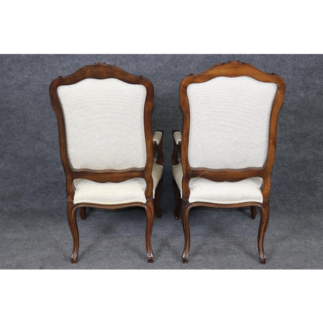 French Set of 12 French Tall Back Louis XV Style Mid 20th C Carved Dining Chairs For Sale - Image 3 of 14