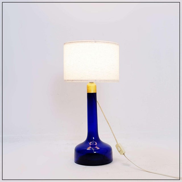 Blue Table Lamp attributed to Gunnar Biilman-Petersen for Le Klint, Denmark, 1960s For Sale - Image 8 of 8