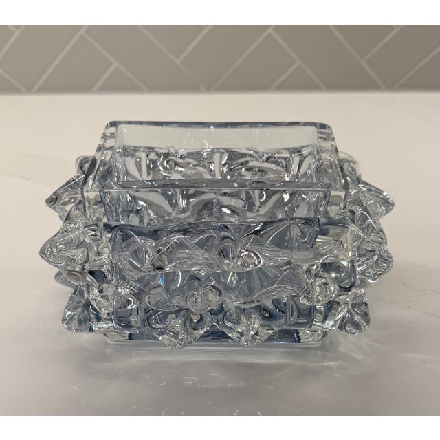 Global Views Studio a by Global Views Porcupine Polish Art Glass Small Vase Light Grey For Sale - Image 4 of 12