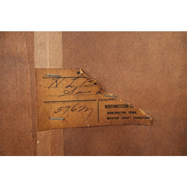 1930s–1940s Northwestern Furniture Co. Mahogany Serpentine Secretary Bookcase Desk For Sale - Image 11 of 12