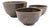 Japanese Mingei Stoneware Chawan Bowls, Rustic Iron Oxide Fired, Set of Three For Sale