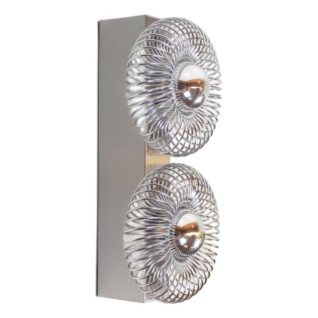 Vintage Spring Wall Lamp by Philippe Rougier for Oxar, 1970s For Sale