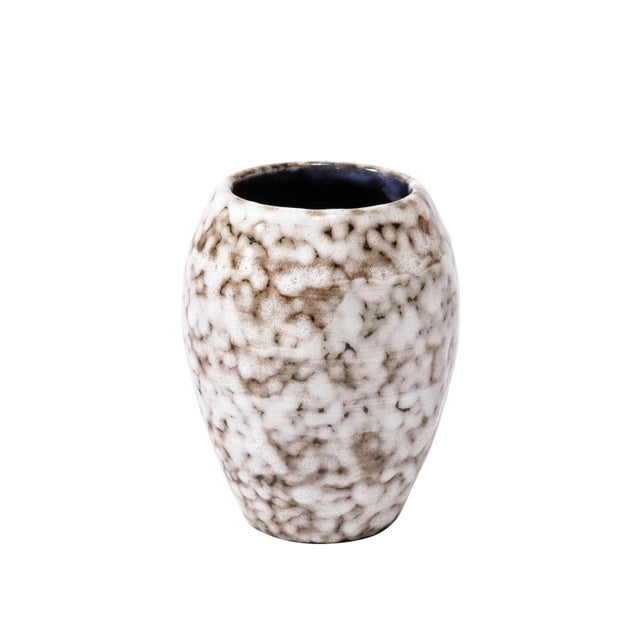 Mid-Century Modernist White and Earth Toned Ceramic Vase For Sale - Image 12 of 12