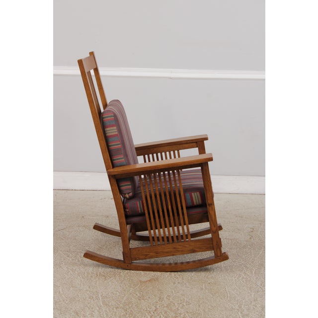 Stickley Stickley Arts & Crafts Mission Oak Rocker For Sale - Image 4 of 18