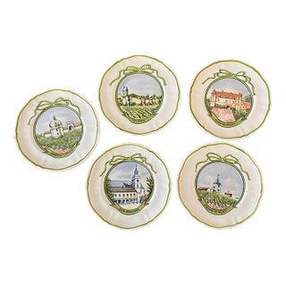 Vintage Longchamp French Appetizer Plates (Set of 5) For Sale