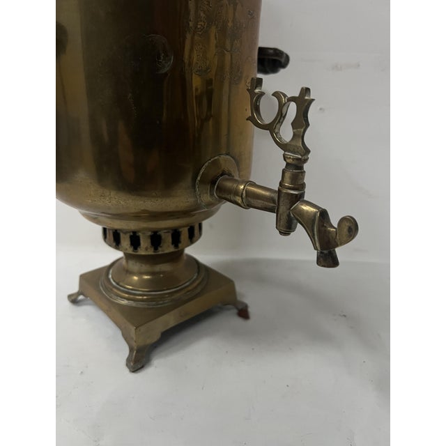 Antique Russian Samovar in Yellow Copper, 1800s For Sale - Image 3 of 12