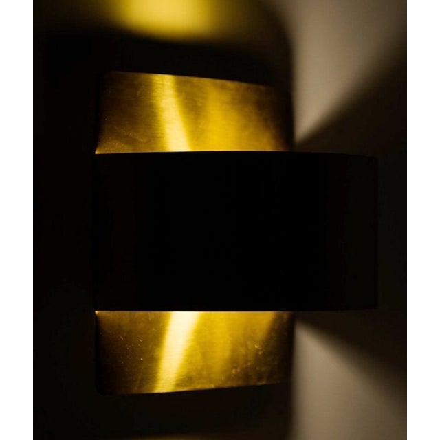 Metal Vintage Scandinavian Brass Wall Lamps by Peter Celsing for Fagerhult, Sweden, 1960s, Set of 2 For Sale - Image 7 of 9
