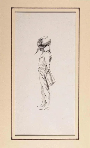 Edouard Detaille, Portrait of a Man, Original Ink Drawing, 19th-Century