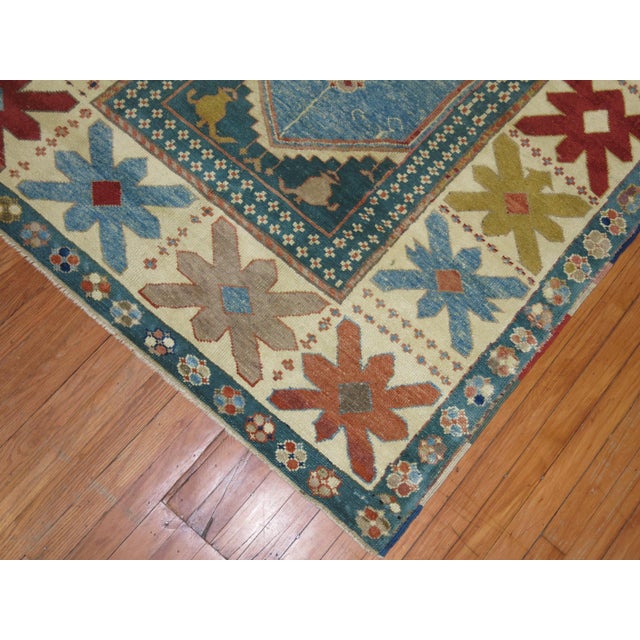 Vintage Blue Turkish Prayer Rug - 4'9" x 6'1" For Sale In New York - Image 6 of 7
