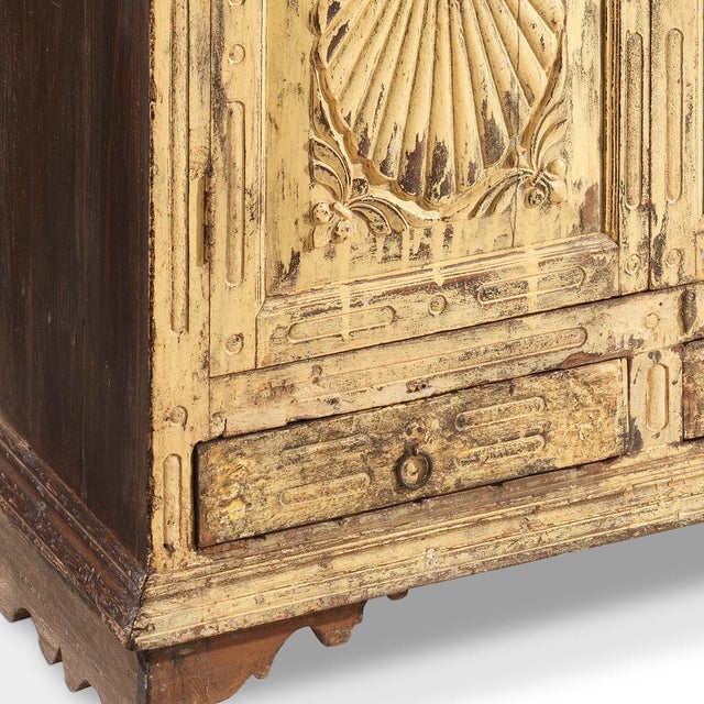 Vintage Cream Sideboard with Glass Panelled Door, 1940s For Sale - Image 4 of 10