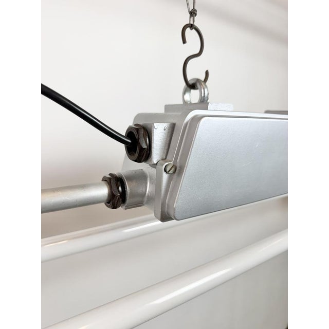 Brown Industrial Silver Tube Light from Elektrosvit, 1970s For Sale - Image 8 of 17