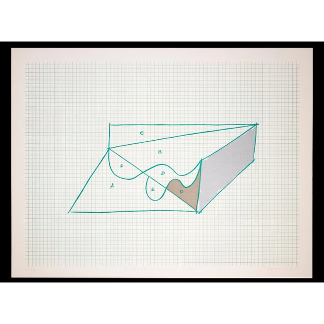 Costantino Persiani, Sketch for an Impossible Project, Original Lithograph, 1971 For Sale - Image 3 of 3