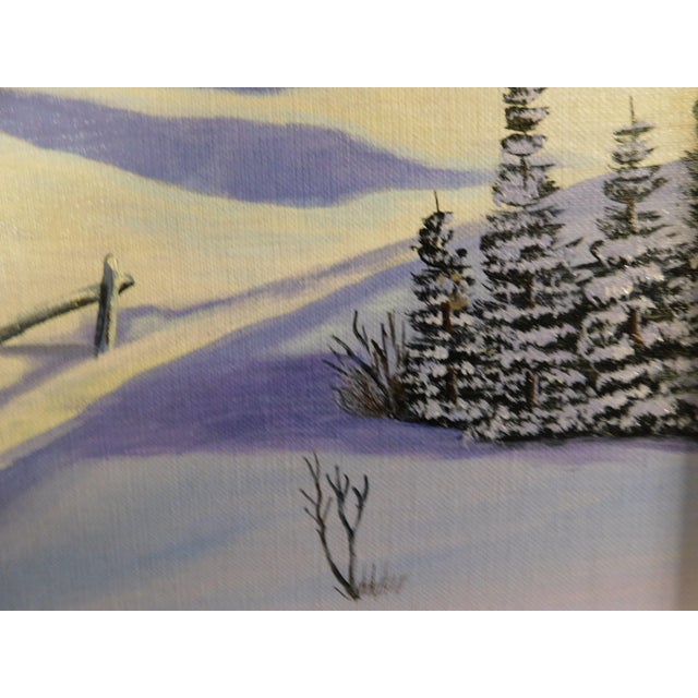 M. Monette Oil Painting on Canvas Board Landscape Late Winter Afternoon Solitude For Sale In Philadelphia - Image 6 of 13
