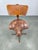 Wood Industrial Adjustable Swivel Chair with Leather Seat, 1930s For Sale - Image 7 of 16