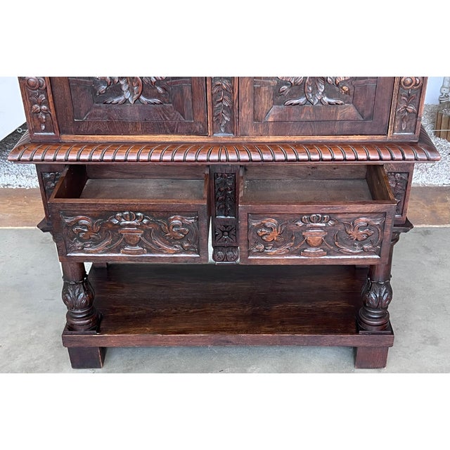 19th Century Dutch Hand Carved Renaissance Raised Cabinet For Sale - Image 10 of 18