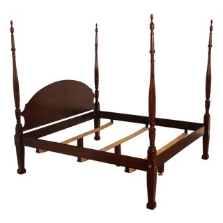 Craftique Mebane Rice Traditional Mahogany King Four Poster Bed For Sale