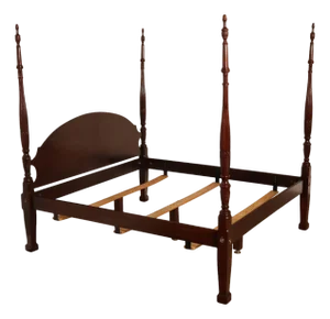 Craftique Mebane Rice Traditional Mahogany King Four Poster Bed