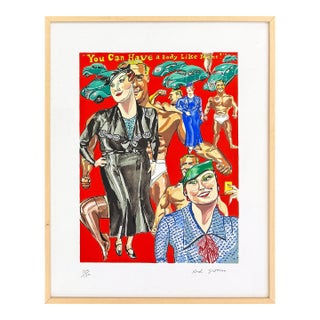 Red Grooms, You Can Have a Body Like Mine! Hand Signed Screen Print, Edition of 150, 1978 For Sale