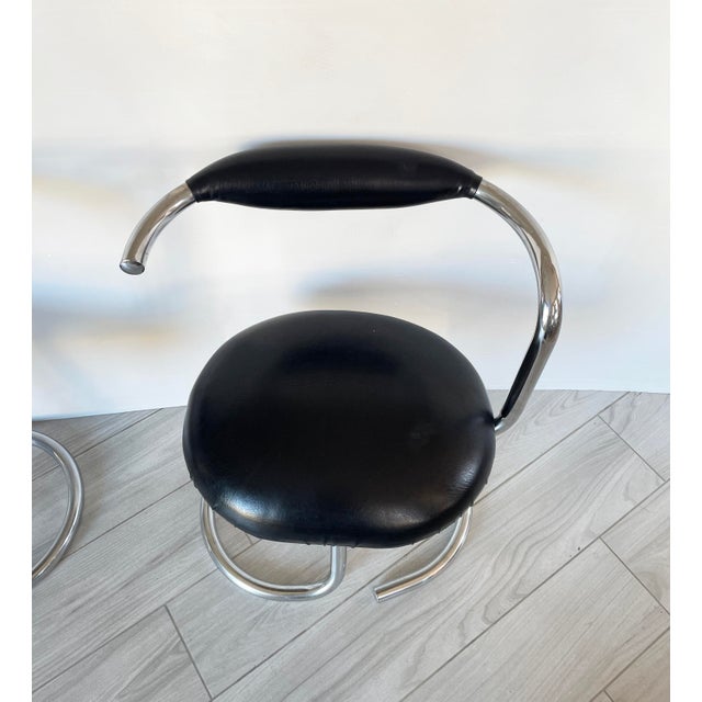 Black Vintage Cobra Model Chairs by Giotto Stoppino, 1970, Set of 5 For Sale - Image 8 of 18
