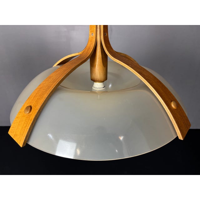 Mid-Century Space Age Layered Walnut Model 328 Pendants from Temde, 1960s, Set of 2 For Sale - Image 16 of 18