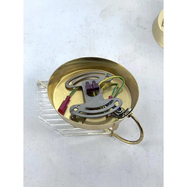 Vintage Sconces in Brass and Glass from Zero Quattro, Italy, 1970s, Set of 3 For Sale - Image 10 of 12