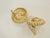 1970s Vintage Richelieu Matte Gold Carved Earrings - 2 Pieces For Sale - Image 4 of 5