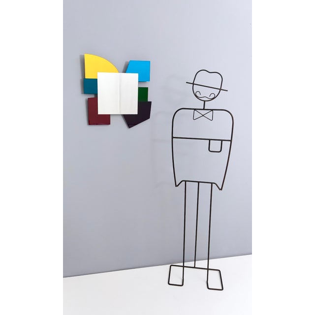 Postmodern Asymmetrical Colored Mirror in the style of Ettore Sottsass, 1980s For Sale - Image 3 of 12