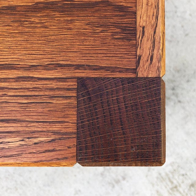 Vintage Solid Oak Parsons Style Console Table For Sale In Los Angeles - Image 6 of 9