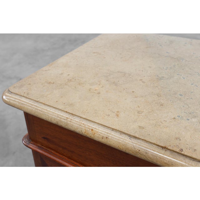 Louis XV Nightstands with Marble Tops, France, 1900s, Set of 2 For Sale - Image 12 of 14